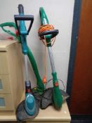 Three electric strimmers