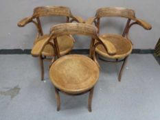 A set of eight bentwood armchairs