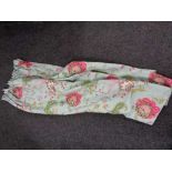 Three pairs of good quality floral and fully lined curtains,