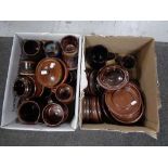 Two boxes of pottery,