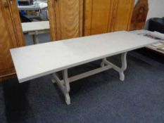 A painted refectory dining table