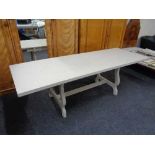 A painted refectory dining table