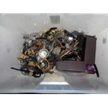 A box of lady's and gent's wrist watches,