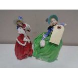 Two Royal Doulton figures - Christmas Morn 1992 and Autumn Breezes HN 1913
