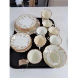 A tray of Victorian Queen's china tea service