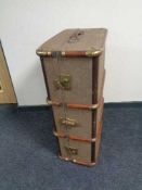 A twentieth century bentwood bound travelling trunk