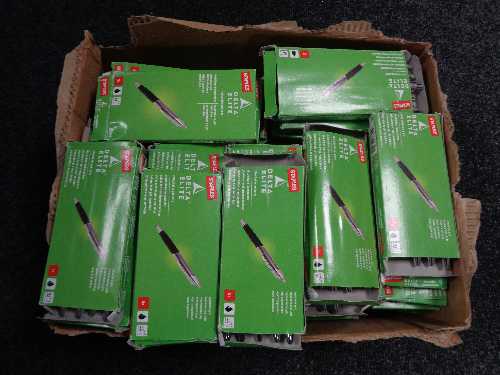 A box of staples Delta elite pens