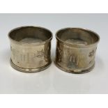 A pair of Silver Jubilee napkin rings 1977 CONDITION REPORT: 36.