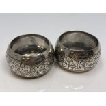 A pair of antique silver napkin rings CONDITION REPORT: 45.