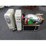 Two oil filled radiators, microwave,
