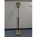 A brass standard oil lamp base