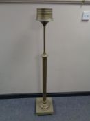 A brass standard oil lamp base