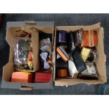 Two boxes of costume jewellery and jewellery boxes