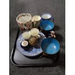 A tray of nineteenth century tankard, Maling Watsons toffee works jug,