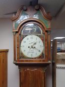 A 19th century and later mahogany longcase clock with painted dial signed J Barber Nottingham,