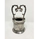 A silver model of a well with bucket, stamped 800 CONDITION REPORT: 194.