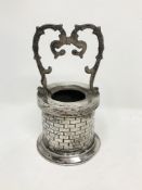 A silver model of a well with bucket, stamped 800 CONDITION REPORT: 194.