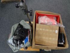 A quantity of photographic equipment to include enlarger, developing trays, projector,