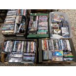 Eleven boxes of DVD's and CD's
