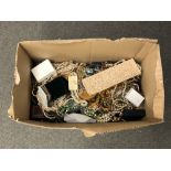 A box of a very large quantity of costume jewellery,