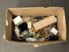 A box of a very large quantity of costume jewellery,