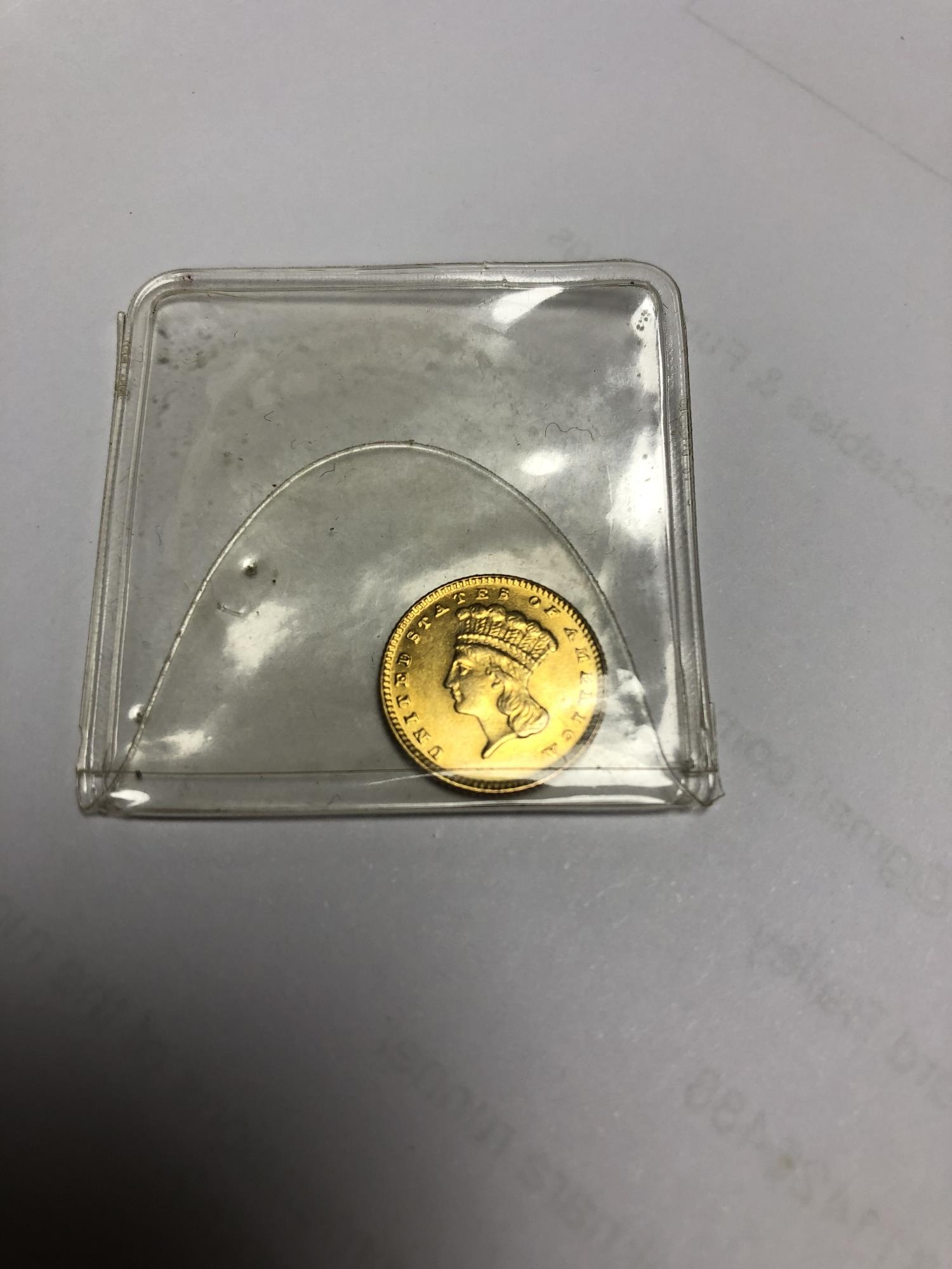 An American gold $1 coin 1862 - Image 2 of 3
