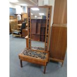 A mid century Danish tiled low table fitted with two drawers and matching wall mirror