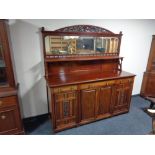 A late nineteenth century mahogany mirror backed sideboard