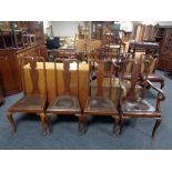 A set of four Edwardian Queen Anne style dining chairs (A/f)