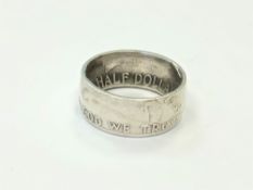 An American half dollar 1963 ring,