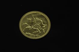 A gold half sovereign - Isle of Man 1973