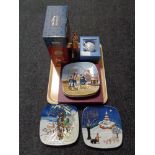 A tray of Disney Showcase collection Reindeer, Wedgwood bauble,