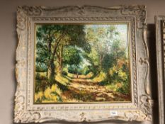 Michael Blood, A Walk in Derbyshire, oil on board, 53cm by 44cm, signed,