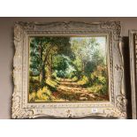 Michael Blood, A Walk in Derbyshire, oil on board, 53cm by 44cm, signed,