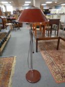 A mid century Danish metal floor lamp