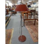 A mid century Danish metal floor lamp