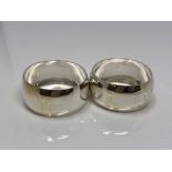 A pair of silver napkin rings, Birmingham marks CONDITION REPORT: 32.