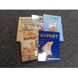 Five reproduction Rupert the Bear 1940's annuals