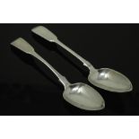 Two early nineteenthn century London silver table spoons,138.8g.