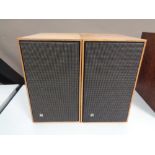 A pair of teak cased Bang and Olufsen Beovox 220 speakers