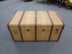 An early twentieth century bentwood bound travelling trunk
