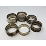 Six assorted silver napkin rings CONDITION REPORT: 71g gross