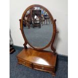 A mahogany dressing table mirror fitted with two drawers