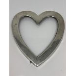 A silver heart shaped photo frame, Chester 1901 CONDITION REPORT: Frame only,