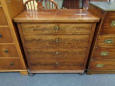 A late nineteenth century mahogany four drawer chest