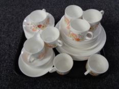 A tray of forty pieces of Wedgwood Bouquet tea and dinner china
