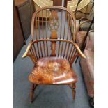 An elm Windsor style armchair