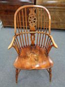 An elm Windsor style armchair