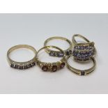 Five various gold rings, two diamond set (5) CONDITION REPORT: 10.3g.
