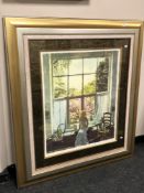 After Ken Howard : Springtime at Oriel, reproduction in colours, numbered 58/175, signed in pencil,